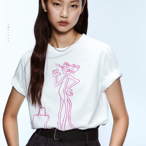 Zara Tops - BRAND NEW WITH TAGS Zara Pink Panther Tshirt